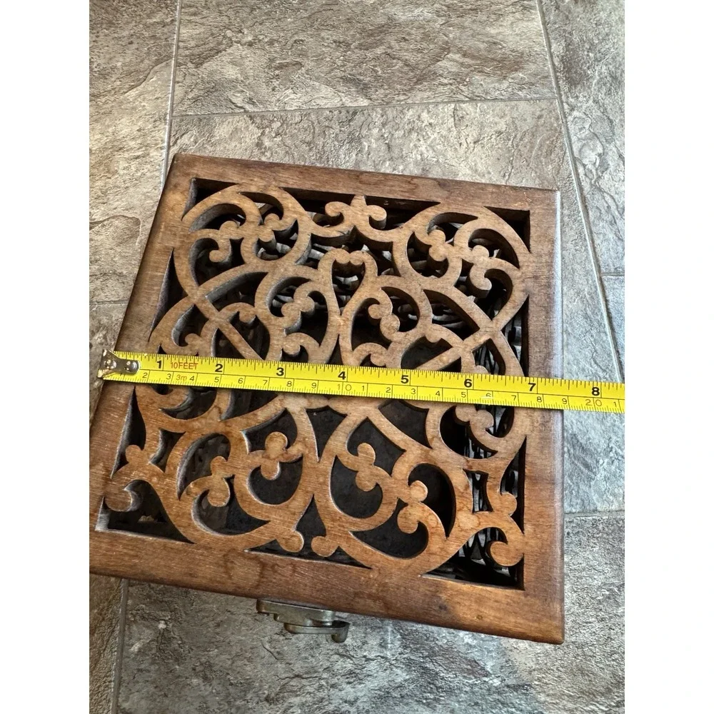 Stunning 1990s Maitland Smith Hand Carved Teak Box Antique Vintage OOAK Art Deco